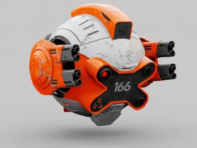 Combat Drone XM09 Rigged 3D model