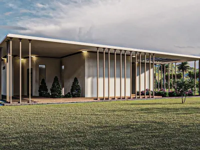 Solar Energy House Low-poly 3D model