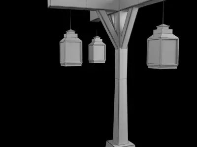 Old Street Lamp 3 Low-poly 3D model