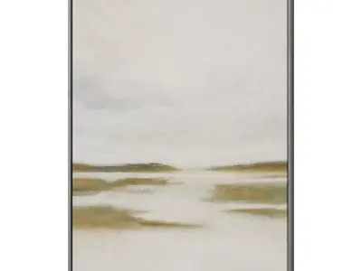 Set of 3 Abstract Paintings in Frames 3D model 2