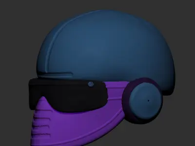 helmet high poly sculpt  3D model 3D model