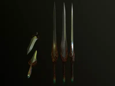 Sword Roots Low-poly 3D model