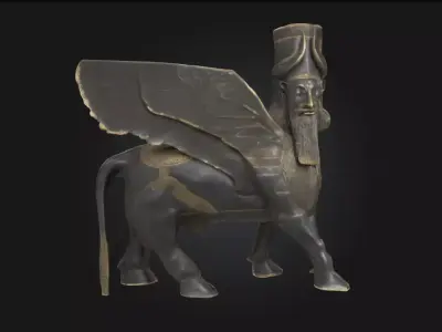 Winged Guardian Mythical Statue Model for Fantasy 3D model