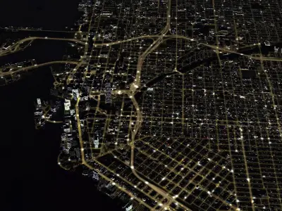 Night Game City 3D model