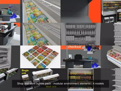 Shop and store builder pack - modular environment elements