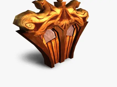 Door wooden box Low-poly 3D model