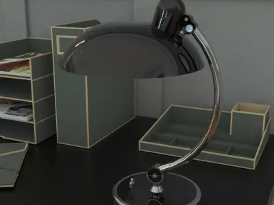 black gloss table lamp Low-poly 3D model