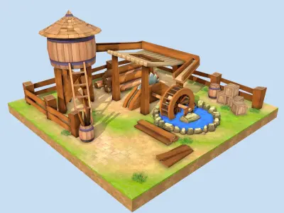 Sawmill - Strategy Game Pack Low-poly 3D model