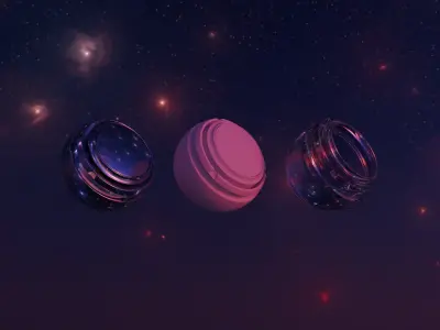 Pack 16 Galactic and starry HDRIs Low-poly 3D model
