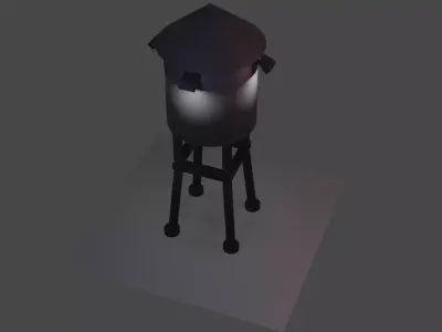 water tower game ready low-poly Low-poly 3D model