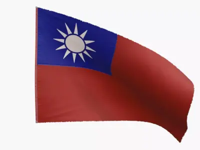 The Republic Of China Flag 1928-1949 Low-poly 3D model