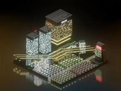 low poly cyberpunk 2 extended Low-poly 3D model