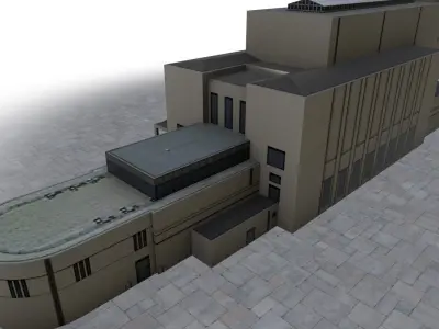 Prague Vitkov Memorial Low-poly 3D model