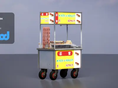 Street Vendor Taiwan Sausage 3D model