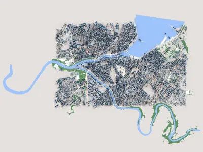 Geneva City Switzerland 3D model