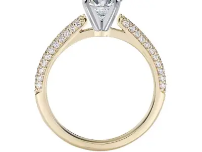 Round diamond Ring 3D print model