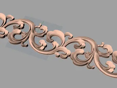 Door flower 3D relief STL Model for CNC woodworking carving E316 3D model