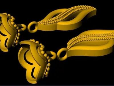 earrings 3dm file  3D print model