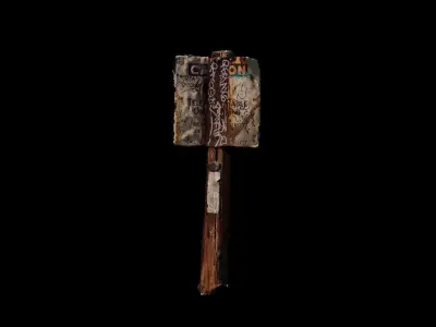 Caution Sign - Mountain Top 3D model