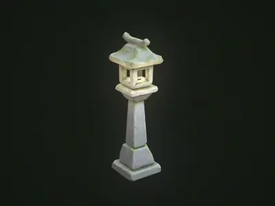 Stylized Stone Lantern - TORO - Low Poly Game Ready Prop Low-poly 3D model