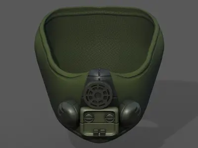 Gas mask respirator scifi futuristic 3d model  Low-poly 3D model 4