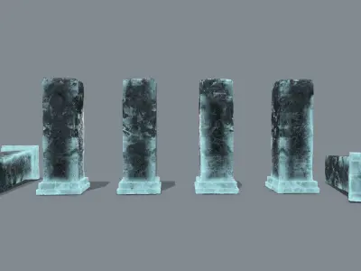 monument ruins Low-poly 3D model