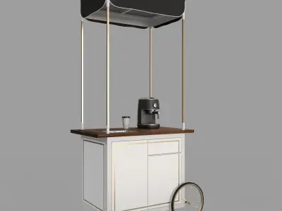  COFFE STAND 002 Low-poly 3D model