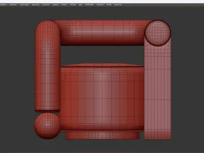 Galatea Armchair Low-poly 3D model