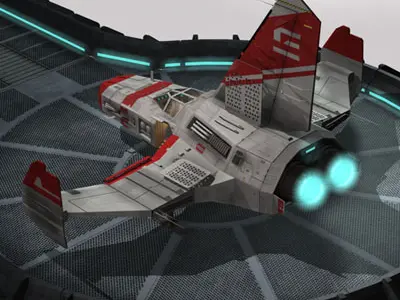 Spaceship with landing dock 3D model