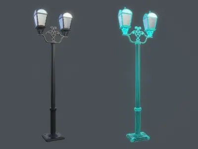 mid poly Street Light Low-poly 3D model