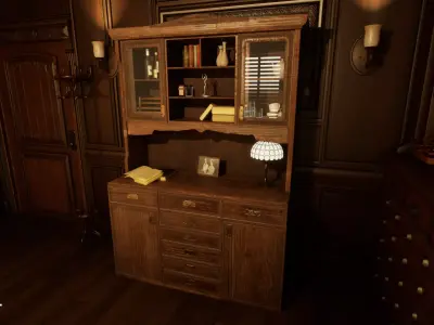 China Cabinet Low-poly 3D model