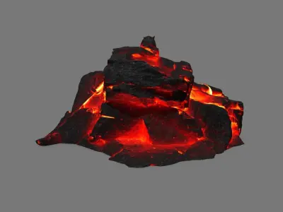 StoneWorrior lava sculpture Low-poly 3D model