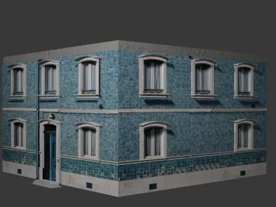 Realistic Building house Free low-poly 3D model