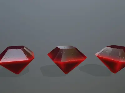 Gem Set gemstones Low-poly 3D model