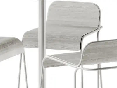 Neu Round Table High by Hay and Flow Aluminium Stool 3D model