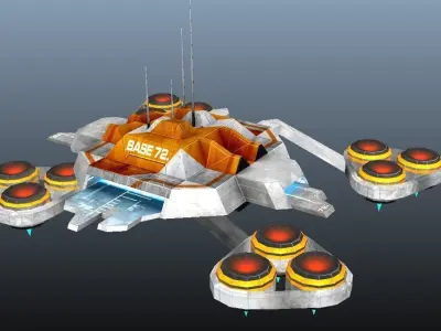 Base 72 Low-poly 3D model