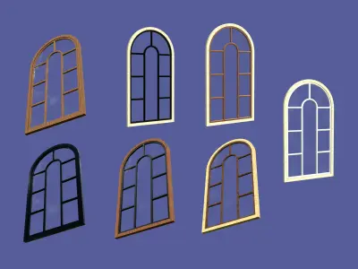 PBR Arched Window Low-poly 3D model