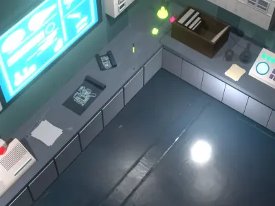 3D Model of a Futuristic Laboratory by AKIRAA-LM Low-poly 3D model
