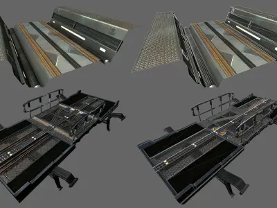 SciFi Modular Panels and Elements Low-poly 3D model