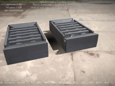 Road Drainage 1 Low-Poly Version Low-poly 3D model