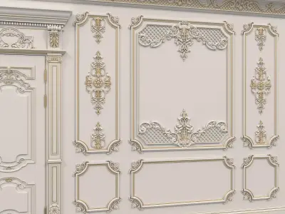 Wall Molding in Classic French style 21 3D model