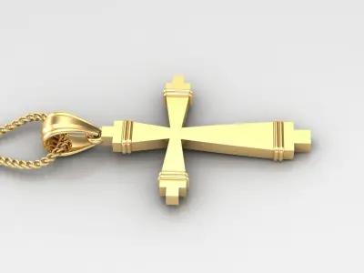 Light Gold 18K Cross Pendant 2CP088 3D print model