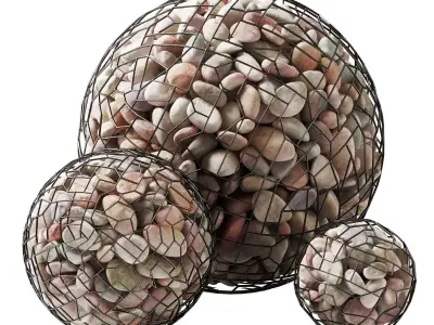 Gabion sphere pebble  n5 3D model