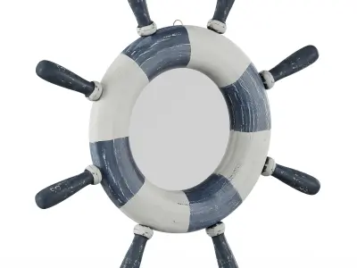 Mariners Wheel Mirror - Coastal Charm Edition 3D model