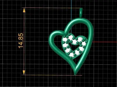  Heart Stone Pendant 3D print model