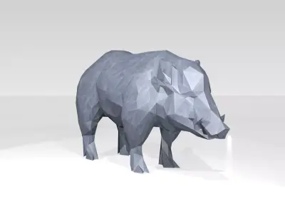 Wildboar Low Poligonal Voronoi 3D model