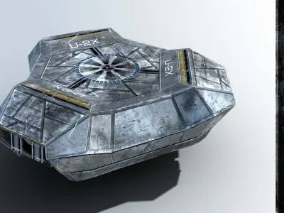 Space ship low poly Low-poly 3D model