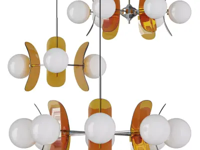 Coloured Sputnik Chandelier 3D model