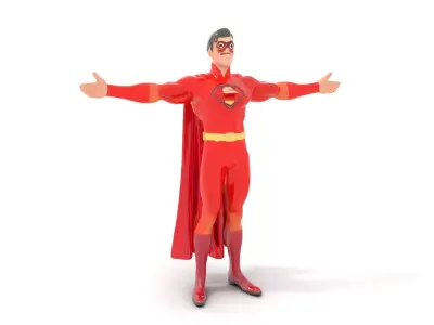 Dynamic Red Hero model pack Low-poly 3D model