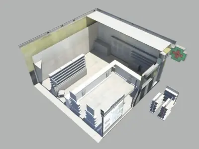 City-pharmacy box Low-poly 3D model